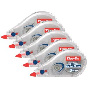 Tipp-Ex Lot de 5 rouleaux correcteurs Mini Pocket Mouse 5 mm x 5 m (DLM Direct FR, neuf)