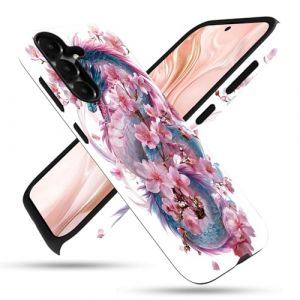 FGDRFGRW Coque con&ccedil;ue pour Samsung Galaxy S22 Plus, coque 2 couches TPU + PC, housse de protection antichoc - Dragon fleur de cerisier (MAKIEE, neuf)