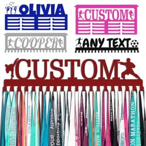 Porte M&eacute;daille Personnalis&eacute; avec Prenom Logo Rogue Pr&eacute;sentoir &agrave; Medaille Personnalis&eacute;e pour Football Gymnastique Judo Ballet Enfant Gar&ccedil;on Fille Cadeau Personnalis&eacute; Pr&eacute;sentoir de Sport en M&eacute;ta (Lokfun, neuf)