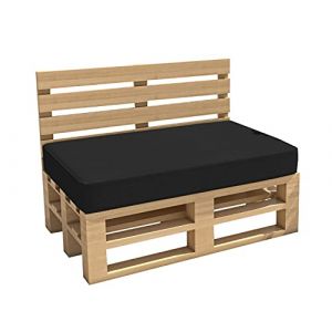 chilly pilley Coussin De Palette EU Impermeable Coussin De Jardin Intérieur Extérieur Lavable Amovible Coussin De Siège Coussin De Dos (Coussin D'assise 120x60x15, Noir) (chillypilley, neuf)