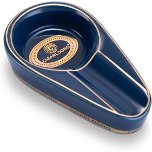 CIGARLOONG Cendrier à cigare de voyage en céramique pour à utiliser à l'intérieur et à l'extérieur Cendrier domestique (Bleu Foncé) (Cigarking, neuf)