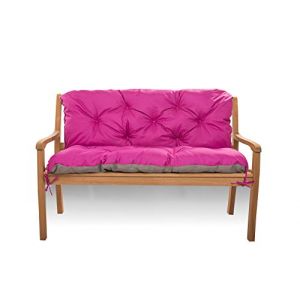 Coussin de banc 2 ou 3 places, coussin pour balancelle de jardin, coussin de canapé, gardin, coussin de banc d'intérieur, coussin de banc d'extérieur (140_x_60_x_50_cm, rose) (setgarden, neuf)