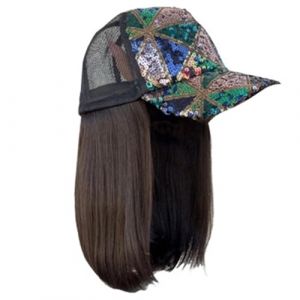 Chapeau de soleil &eacute;l&eacute;gant en forme de bec de canard - Chapeau de cheveux synth&eacute;tiques r&eacute;alistes - Perruques - Chapeau de baseball pour les amateurs de mode - M&eacute;lange de cheveux synth&eacute;tiques (Ljiingky, neuf)