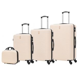 CELIMS - Sets de Bagages 4 Pi&egrave;ces avec 1 Vanity/Trousse de Toilette | Set Valise Rigide | Lot de Valise de Voyage | Cabine 55cm + Moyenne 65cm + Grande 75cm + Vanity | Beige (CELIMS, neuf)