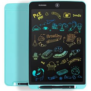 Tablette D'écriture LCD Tablette de Dessin Colorée de 12 Pouces pour Enfants Filles Garçons Doodle Pad avec Bouton D'effacement Verrouillable, Tableau Numérique avec Aimant (Bleu) (iDynamic, neuf)
