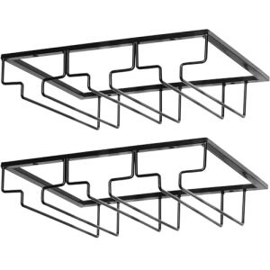 BEOIUCZZY 2 Pi&egrave;ces Porte-Verres &agrave; Pied Suspendu, 3 Rangs Support pour Verre &agrave; Vin en M&eacute;tal Suspendu Support de Verre &agrave; Vin pour la Maison, la Cuisine, Le Bar, Le Restaurant (LilididianStore, neuf)