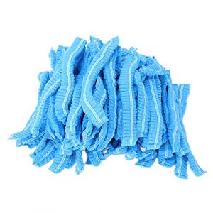 Bonnet en Filet Jetable Bleu Non tissé 100 Pièces, Bonnet de Bain de Douche Extensible Confortable, Bonnet de Spa Jetable | Casquette en Filet pour Salon de beauté avec Tissu de (Comdryeu, neuf)