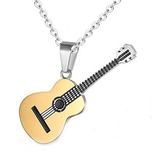 Yifnny Collier Guitare, Collier de Guitare &Eacute;lectrique Rock en Acier Inoxydable pour Hommes Collier de Basse Collier de Guitare avec Cha&icirc;ne Rolo Cadeau de Style Musical pour Femmes (Or) (Yifnny Direct-EU, neuf)