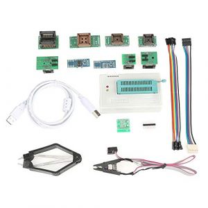 Estink 8051 Programmateur USB universel EEPROM FLASH AVR MCU GAL PIC, circuits logiques programmables TL866II Plus, kit programmateur avec 10 adaptateurs (Lusesse-K, neuf)