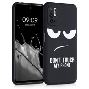 kwmobile Coque pour Smartphone Compatible avec Xiaomi Redmi Note 10 5G - Housse de t&eacute;l&eacute;phone en Silicone Blanc-Noir (SX-Commerce, neuf)