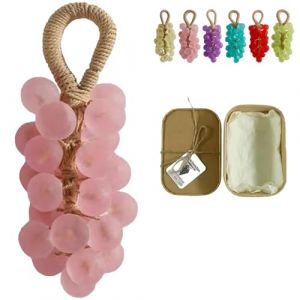 Savon cristal artisanal personnalis&eacute; original en forme de raisin, savon nettoyant doux, savon d&eacute;coratif aux huiles essentielles hydratantes for lavabo(Peach Pink(Peach flavor)) (YTDZSWZX, neuf)