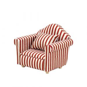 LATRAT Canap&eacute; de Maison de poup&eacute;e Miniature 1:12 - Mod&egrave;le de mobilier Miniature en Tissu - Motif Floral - avec Coussins - Accessoires - Motif Floral - Mini Meubles avec Coussins de Dossier - Ray&eacute; (LATRAT Direct, neuf)