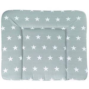 roba Matelas &agrave; Langer Imperm&eacute;able 85 x 75 cm Little Stars - Bords Rehauss&eacute;s - pour Table &agrave; Langer - Ind&eacute;chirable et Sans Phtalate - Motif &Eacute;toiles Blanches sur Fond Gris (Kidtini GmbH, neuf)