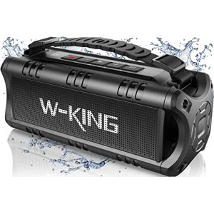 W-KING 30W Enceinte Bluetooth Puissante, Portable Puissant Haut Parleur Speaker, 24 Heures d&rsquo;Autonomie en Lecture, Enceinte de Chantier, Baffle Bluetooth avec NFC, Carte TF, Cl&eacute; USB, AUX (W-KING, neuf)