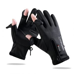 NewDoar Gants d'hiver Gants de pêche 2 Doigts coupés Flexibles pour Hommes et Femmes pour la Photographie Pêche à la Mouche Pêche sur Glace Course à Pied Écran Tactile Randonnée Jogging Cyclisme-M (Meituo Euro, neuf)