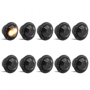 Biqing 10PCS Feux de Position Remorque LED 24V,Universal 3/4" Rond Feux De D&eacute;gagement Feux de Gabarit Lat&eacute;raux Lentille Fum&eacute;e Feux Indicateurs de Position pour Van/Caravane/Camion/Bateau(Ambre) (jose201606, neuf)