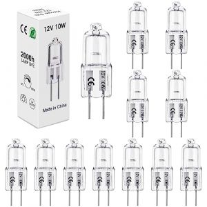 BROTOU 12er Ampoule Halogene G4, Ampoules 12V 10W 2700K Dimmable Warm White, Lampe halog&egrave;ne G4,pour Ampoule Hotte de Cuisine,Four,Plafonnier,Bain,Spots,Appliques Murales, &Eacute;clairage d'armoire (BROTOU-EU, neuf)