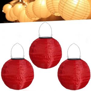 Lampions d'extérieur résistants aux intempéries - Lanterne solaire LED multicolore - Blanc chaud - Lampions solaires à suspendre - Pour jardin, cour, terrasse, mariage, fête, décoration de jardin (20 (ZDD123, neuf)