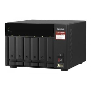QNAP TS-673A Station turbo NAS 6 baies (AMD Ryzen™ Embedded V1500B 4-Core/8-Thread 2,2 GHz, 8 Go DDR4 RAM 2 x RJ-45 2,5 GbE port LAN) 36 To avec 6 disques durs NAS Seagate IronWolf de 6 To (Easy-Tecs GmbH, neuf)