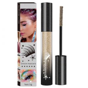 Mascara Or,Mascara Argent | Mascara pailleté imperméable,Mascara de Volume de teinte de cils brillants résistant aux taches pour les fêtes Costumes de Cosplay spectacles de maquillage (yuanpel, neuf)