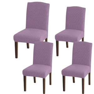 Granbest Lot de 4 housses de chaise de salle à manger haute extensibilité, ajustement universel, protections de chaise amovibles pour salle à manger, cuisine, restaurant et hôtel (lot de 4, violet) (Granbest Shop, neuf)