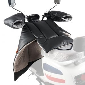 FINEVERNEK Couvre Jambe Scooter, Protection Tablier Couvre Jambe Scooter avec Gants de Guidon, Tablier Scooter Epais Universel Imperm&eacute;able, Housse de Jambe de Scooter avec Manchon de Guidon(PU) (MOULLY, neuf)