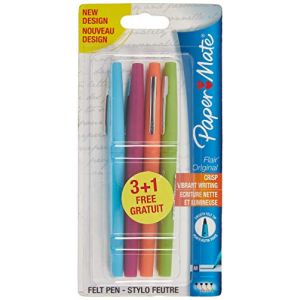 Paper Mate Flair Original Pack de 4 Feutres d'&eacute;criture Pointe moyenne (LAZERJET, neuf)