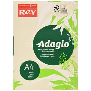 Rey Adagio Ramette de 250 feuilles papier couleur pour imprimante laser/jet d'encre/copieur 160g Format A4 ivoire (Kalindra Ltd, neuf)