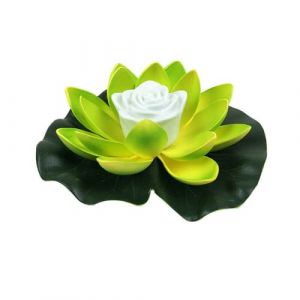 AOLI Lumières LED flottantes à énergie solaire en forme de fleur de lotus pour bassin, piscine, jardin, paysage (vert) (Ausuky Online, neuf)