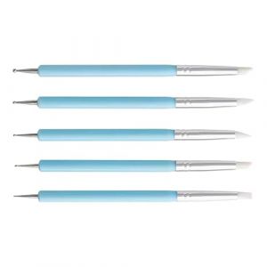 Outils de sculpture d'argile, outils à ongles en silicone - 5 pièces outils de sculpture en argile en silicone à double pointe - Produits de polonais et de décoration en céramique, stylo de piège (tiardeaz, neuf)