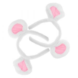 Healifty 2 pi&egrave;ces Serre-t&ecirc;te Oreilles de Souris Blanches Peluche Bandeau Animal Cartoon pour Costume Cosplay F&ecirc;te Halloween Gar&ccedil;on Fille et Adultes (Madonna Tied, neuf)