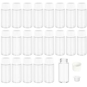 Lot de 24 5ml Flacons &agrave; &Eacute;chantillons en Verre Transparent,Flacons &agrave; &Eacute;chantillons en Verre avec Bouchon &agrave; Vis Containers Lab Vial pour Liquide Poudre &Eacute;chantillons (lupingmaoyi, neuf)