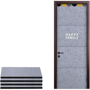 DFJLWKE Paquet de 4 Panneaux de Feutre Acoustique,100 * 50cm Auto-adh&eacute;sif Mur de Coton d'isolation phonique,Autocollants de Porte insonoris&eacute;s d&eacute;coration de Porte &agrave; la Maison silencie (Gris) (YWQJD, neuf)