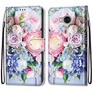 Mo-Somnus Coque pour Huawei Y5 2017 / Y6 2017, Etui en Cuir PU Portefeuille Housse Coque avec 360 Degr&eacute;s Silicone Antichoc Protection Cover Cuir Pochette Magn&eacute;tique und Flip B&eacute;quille (Fleur 3) (Mo-Beauty EU Store, neuf)