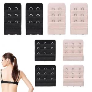 LACHT 8 Pi&egrave;ces Rallonge De Soutien-Gorge - Gor-Ge 2 Crochets, Extensions De Soutien - Go-Rge 3 Crochets, Doux Confort &Eacute;lastique, Convient Aux Femmes - Noir,Peau. (candy27seven, neuf)