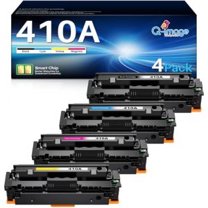 Q-image 410A 410X Toner noir compatible avec HP 410A Cf410A 410X Cf410X pour HP Laserjet Pro MFP M477FDW M452NW M377DW M477FNW M477FDN M477 M377 M452DN M452DW M452DW M452 Lot de 4 (Q-image-FR, neuf)