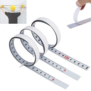 3 Pi&egrave;ces R&egrave;gle M&eacute;trique Auto-adh&eacute;sive, M&egrave;tre &agrave; Ruban en Acier au Carbone Auto-adh&eacute;sif, R&egrave;gle M&eacute;trique Auto-adh&eacute;sive 1m, Ruban &agrave; Mesurer Gradu&eacute; Autocollant pour &eacute;tablis(Avant, Arri&egrave;re, Centrage) (YNJDSM, neuf)