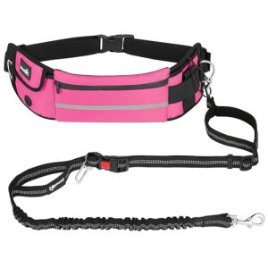 Pecute Laisse Canicross Chien,Laisse Mains Libres Chien,Ceinture Canicross Jusqu'à 100kg Absorption de Choc, Confortable, Couture Réfléchissante, Idéal pour Course à Pied, Jogging et Marche (Ligaoo, neuf)