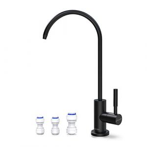 Frizzlife RO Robinet de filtre à eau - Robinet d'eau potable compatible avec la plupart des systèmes d'osmose inverse et système de filtration d'eau - Acier inoxydable SUS304 - Noir (Frizzlife solutions, neuf)