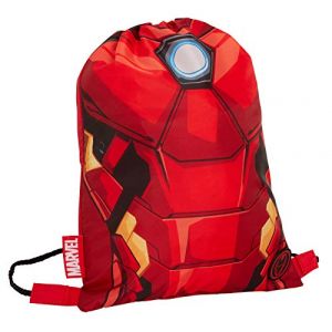 Marvel Sac à dos Iron Man avec cordon de serrage pour garçons, Rouge, Taille unique, Sac à cordon (Lora Dora, neuf)