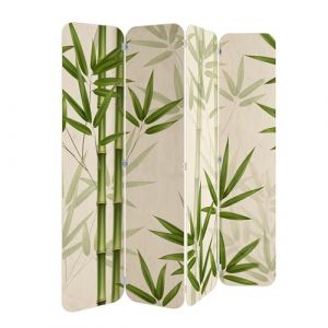 HEALANCY Paravent Interieur - 4 Panneaux Unilatéral - QUALITÉ Premium 100% Bois - Cloison d'appartement - Séparateur de pièce - Décoration Moderne Style paravent Espagnol - Contreplaqué Artistique (spacerebels, neuf)