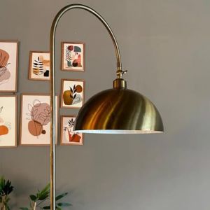 bamyum Gorkiede Lampadaire Métal, Lampadaire Salon, Lampadaire Moderne pour Chambre à Coucher, Chambre D'enfant avec Douille E27 30 cm, Abat-Jour Réglable, Lampadaire Ton Cuivre (bamyum, neuf)
