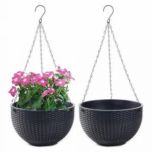 Pot de Fleur Suspendu Exterieur et Intérieur Suspension Plante Exterieur, Pots de Fleurs à Suspendre - avec Réservoir d'eau et Chaînes Inoxydables - Pot Suspendu Plante Jardinière Balcon (PpenmAoos Bijoux et jardins, neuf)