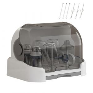 Rangement De Bouteilles Anti-poussi&egrave;re - 31,5x25.5x25cm &Eacute;gouttoir &Agrave; Biberons Pour B&eacute;b&eacute; Avec Bac &Agrave; Eau Amovible | Rangement De Bouteille Anti-poussi&egrave;re Pour Egouttoir Biberon Bebe Et Couverts (zhangzhiweI, neuf)