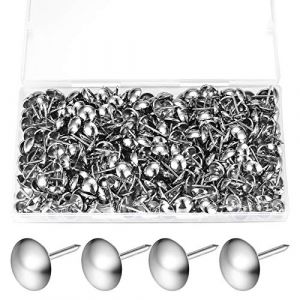 320 Clous de Tapissier, épingles de Tapisserie Ameublement, Punaises Décoratives de Meubles, épingles à Poussoirs Antiques, Dessin Chaises Tapis de Clous épingles Goujons Punaises - 11x17 MM/Argent (DingTianYue, neuf)