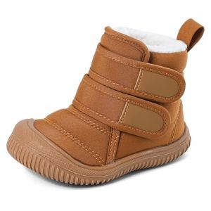 MASOCIO Bottes Bebe Garcon Fille Hiver Boots Bottines Neige B&eacute;b&eacute; Enfant Gar&ccedil;on Chaussons Fourr&eacute;s Fourre Chaussures Chauds Fourrure Fourrees Marron (Taille Fabricant: CN 22) EU 21 (Ortego, neuf)