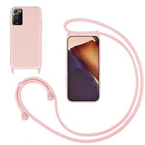 GoodcAcy Coque Cordon de Collier pour Samsung Galaxy Note 20 Ultra,Collier pour &Eacute;tui Colliers de cellulaire Mince Antichoc R&eacute;glable Lanyard Housse Liquide Silicone Case pour Samsung Note 20 Ultra,Pink (TENGLAN, neuf)