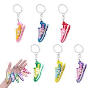 SIXHAOBU 6 Pièces Porte Clés de Chaussures de Sport, Porte Clés de Basketball Sneaker, Mini Chaussures de Basket-ball pour Hommes Femmes Enfants (CONGDAI, neuf)