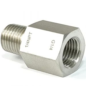 FRAOMHFW M20x1.5mm G 1/4 "3/8" 1/2 "BSPP Femelle &agrave; 1/4" 3/8 "NPT m&acirc;le SUS316L connecteur de raccord de Tuyau en Acier Inoxydable Adaptateur de coupleur(1l4 BSPP F- 1l4 NPT) (辰玖, neuf)