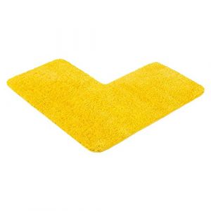 PANA Tapis de Douche Moelleux avec d&eacute;coupe d'angle (50x100x100 cm) &bull; Tapis de Bain en Microfibres Douces - Antid&eacute;rapant & Lavable &bull; Tapis de Bain (Jaune) (24Kauf | e-connect GmbH, neuf)